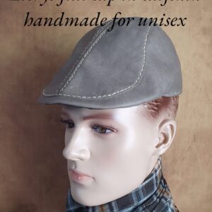 Handgemaakte Lierys Vintage Modderbruine Kafsleer Flat Cap, stijlvolle pet, natuurlijk leer - Unisex hoed
