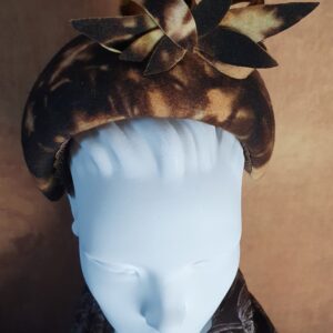 Handgemaakte hoofdband van vilt in retro bruin en oranje tinten, elegante hoofdband, hoofdband voor bruiloft, speciale gelegenheid