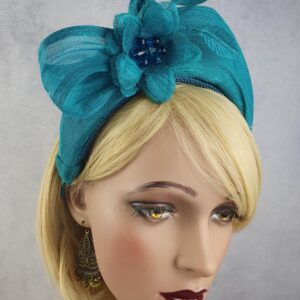 Handgemaakte hoofdband groene kleur met abaca zijde, elegante hoofdband voor bruiloft gasten, fascinator voor dames, speciale gelegenheden